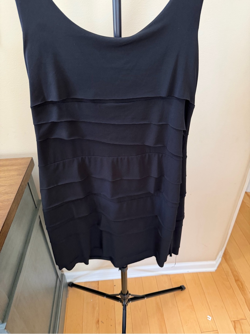 ECI New York Black Embellished Tiered Cocktail Dress Womens 12 Sleeveless - Picture 7 of 7
